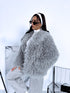 "GREY SMOG" artificial fur coat